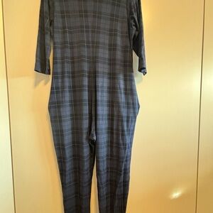 Blue tartan plaid, smash + romper size medium